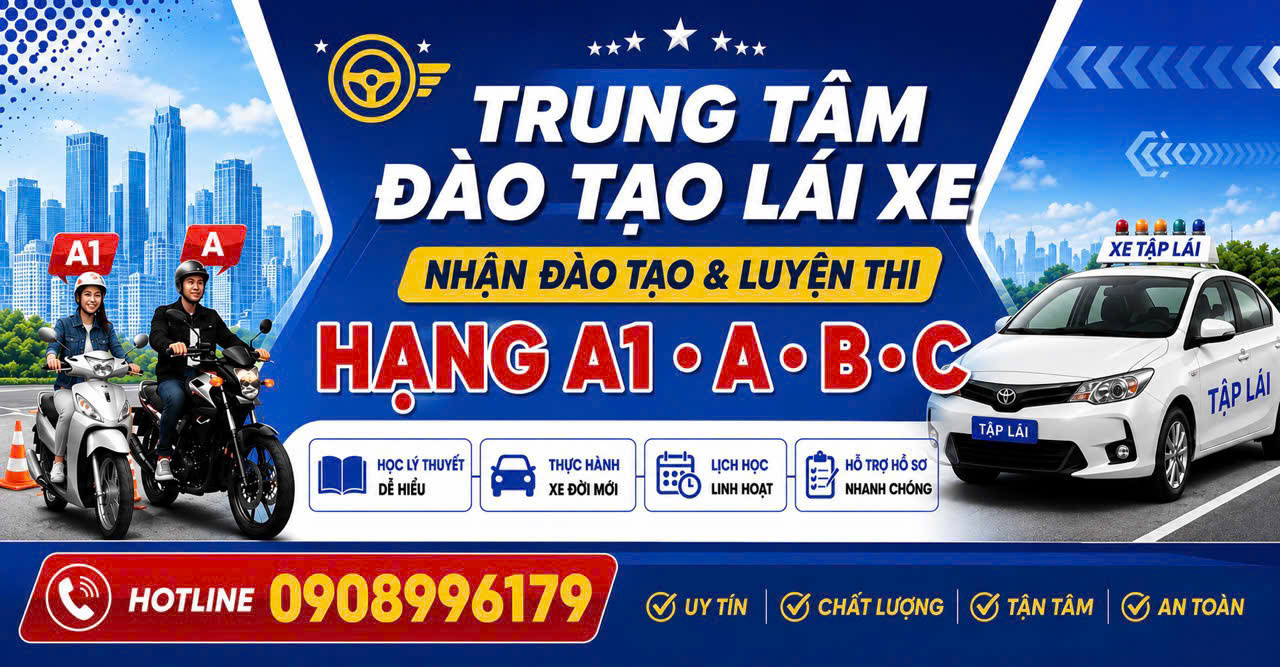 Trung tâm đào tạo lái xe Thầy Huy — nhận đào tạo và luyện thi hạng A1, A, B, C